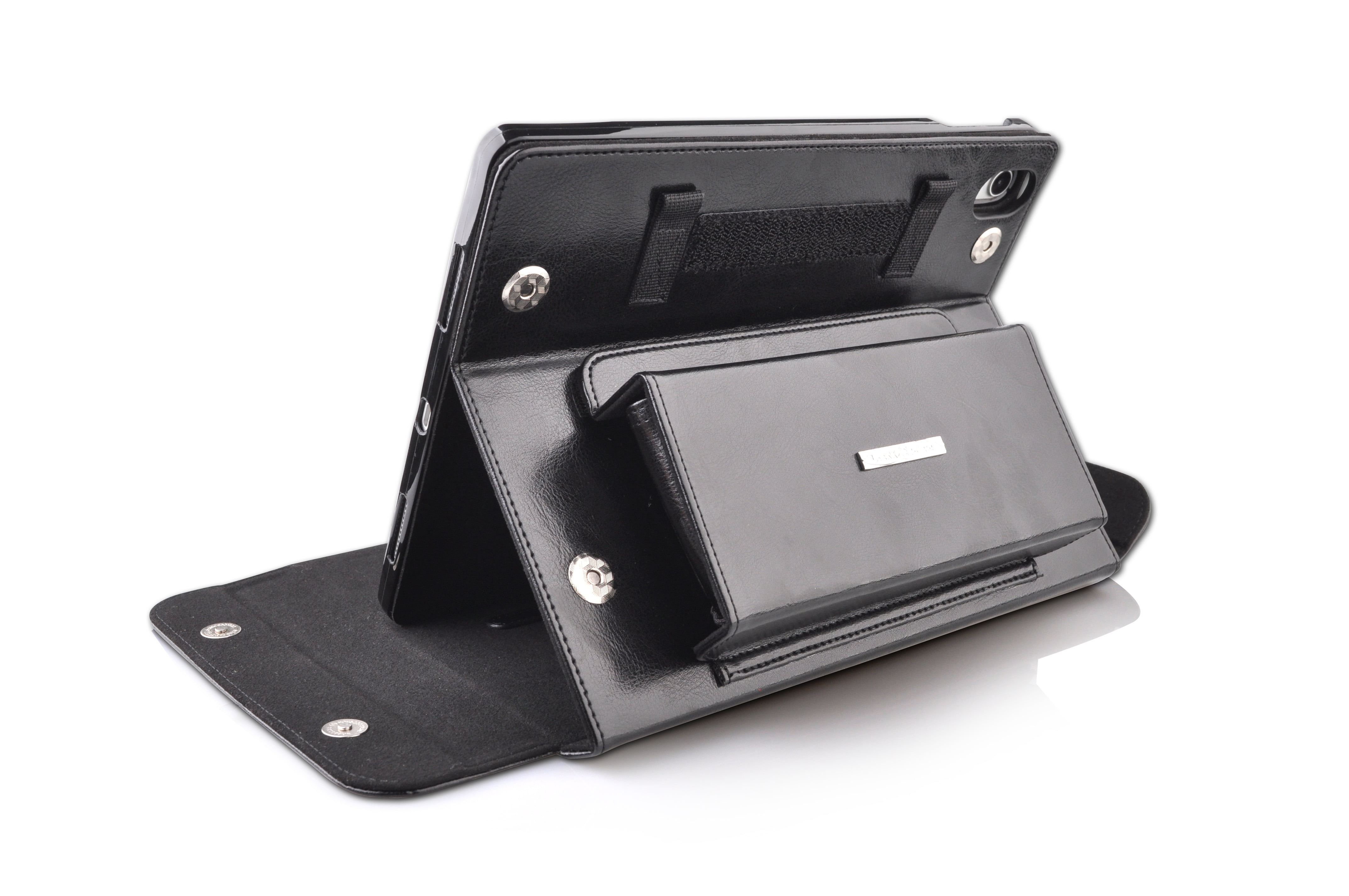 Thankscase Genuine Leather Case for Apple iPad Pro 11 inch 2018 with Shoulder Strap, Handmade Case with Retractable Pocket for Accessories, Detachable TPU Cover with Apple Pencil Holder-Black