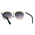 thumbnail image 4 of Metal Wire Rim Horned Designer Fashion Luxury Sunglasses Gold Smoke Pink, 4 of 4