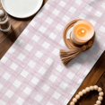 thumbnail image 4 of Pink Buffalo Plaid Table Runner 120 Inches Long,Farmhouse Checked Vintage Geometric Art Cotton Linen Table Runners Dresser Scarves,Fabric Tabletop Scarf Furniture Cover for Home Dinner Party 13"x120", 4 of 9