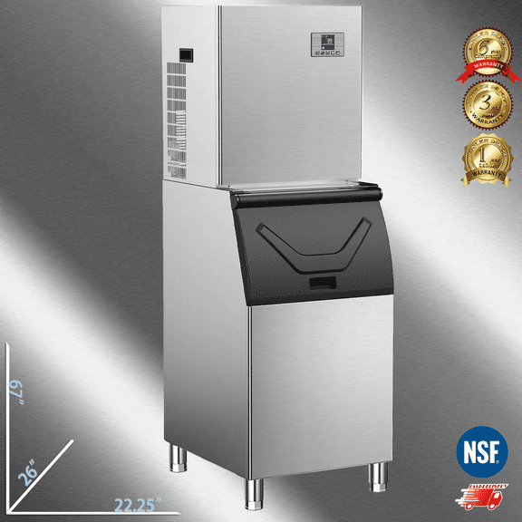 Cooler Depot NSF 660 lb Commercial Ice Maker Machine, 14-Minute Fast Freeze, 300 lb Bin, Model CIM-3040F