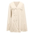 thumbnail image 4 of Robes d'Invité de Mariage pour Femmes, Robe Double Cape Décontractée Élégante Tunique de Travail Style Peplum Manches Longues Tenue Formelle d'Affaires avec Col Châle et Poches Latérales pour le Trajet Quotidien, 4 of 4