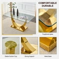 thumbnail image 4 of Sumdeal 63" Glass Dining Table with PU leather C-shape Metal Leg Chairs,Dining Furniture sets for Dining Room,Modern Dining Table sets for 4-6 people, 4 of 8