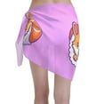 thumbnail image 2 of Kll Corgi In Sushi Roll Print Women'S Sarong Coverups Short Bathing Suit Wrap Skirt Beach Wrap Swimsuit Cover Ups, 2 of 7