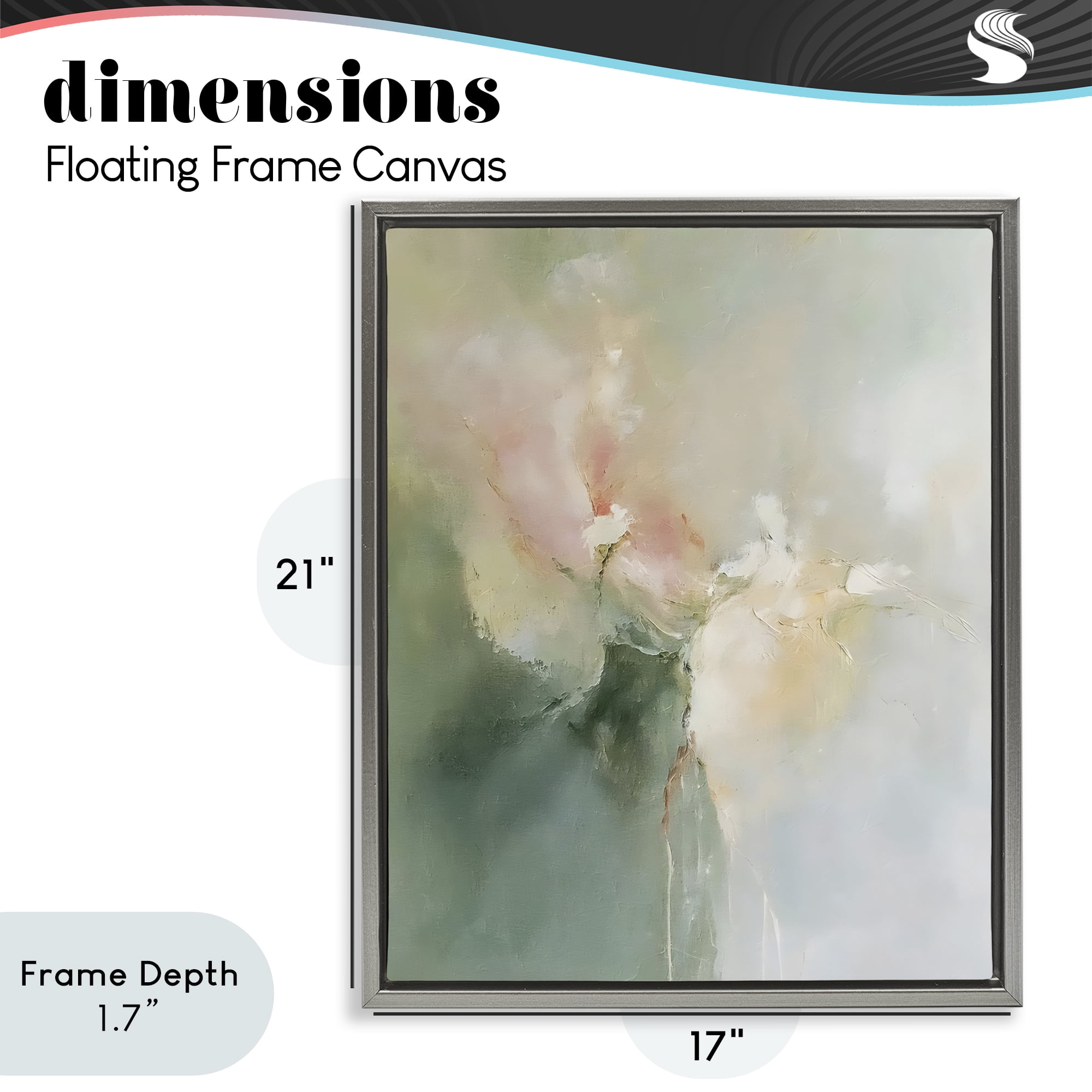 Stupell Industries Ethereal Brushwork Abstraction Gray Framed Floater Canvas Wall Art, design by Riley B