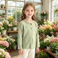 thumbnail image 7 of Ruyang Kids Girls Sweater Long Sleeve Button Down Tops Toddler Ribbed Knit Cardigan Fall School Uniform Pullover Pullover, 7 of 7