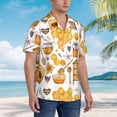 thumbnail image 2 of KLL Men's Hawaiian Shirt Short Sleeve Button Down Beach Shirts-Honey Bee Set, 2 of 5