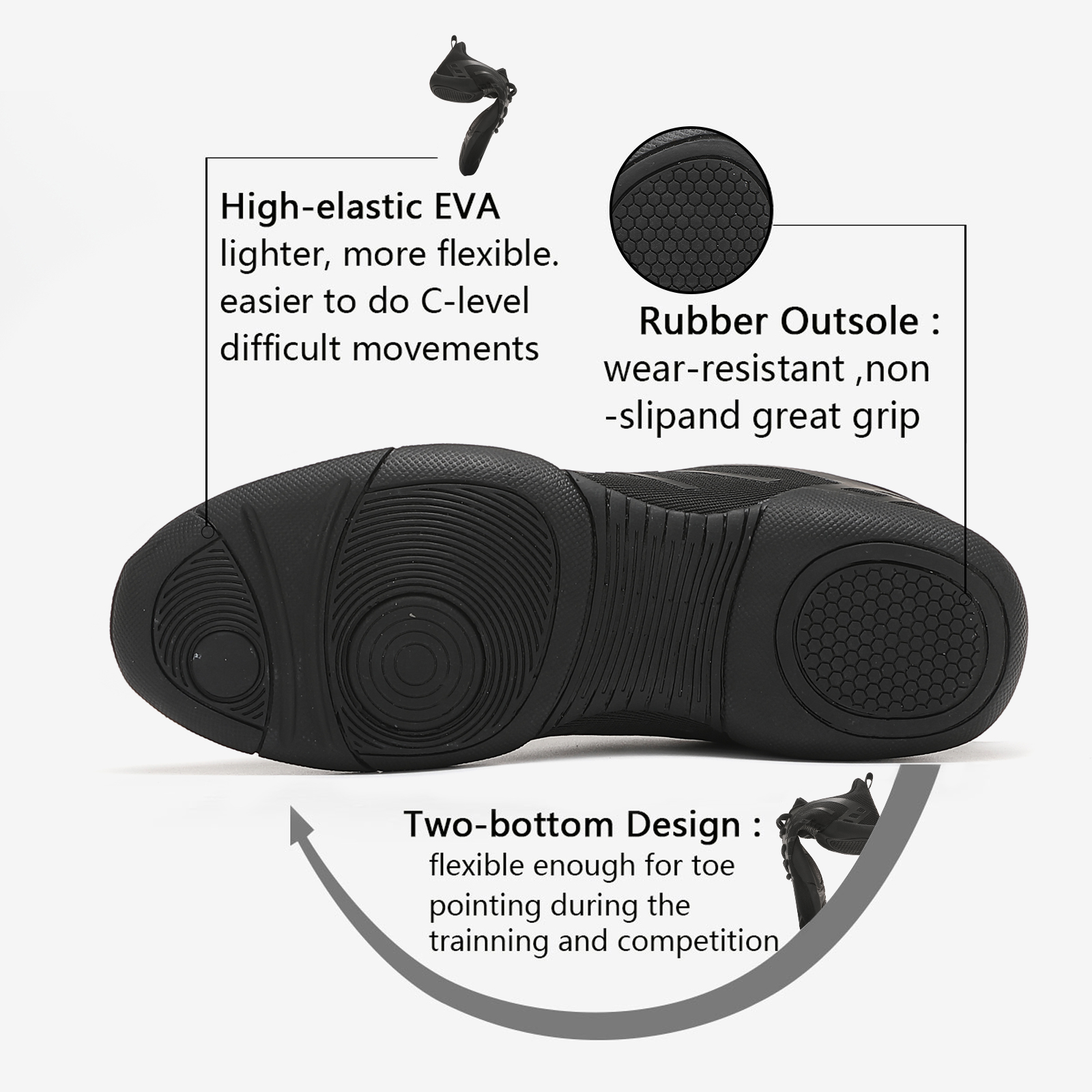 GlideMoves Black Cheer Shoes Girls Dance Sneakers Women Training Competition Tumbling Athletic Mesh style breathable Women 9