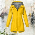 thumbnail image 5 of larppty Rain Jacket for Women 2025 Striped Lined Waterproof Lightweight Raincoats Hooded Windbreakers Outfit (Yellow, 4XL), 5 of 7