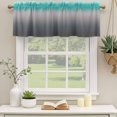 thumbnail image 3 of Turquoise Grey Ombre Valances for Windows, Decorative Rod Pocket Window Valance Curtains, Teal Modern Geometric Striped Abstract Art Short Curtain Drapes for Living Room, 2 Panels, 60" W x 18" L, 3 of 8