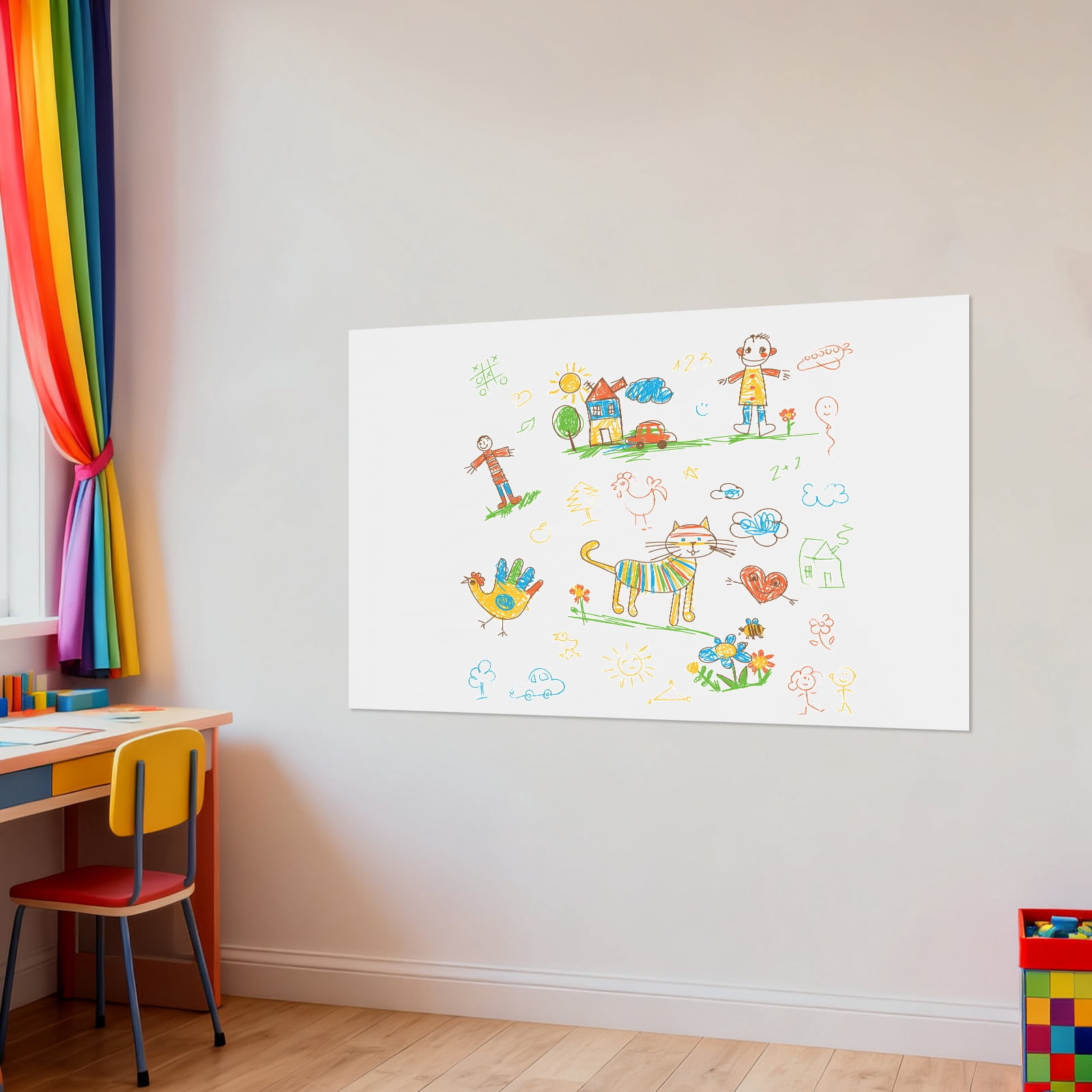 White PVC 80*120cm Magnetic Whiteboard Can Be Curled And Pasted Without Hurting The Wall