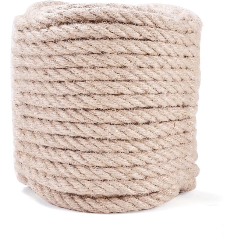 Twisted Manila Rope – 1 Inch X 20 Feet, Natural Jute Fiber Rope For Crafts, Docks, Swings, Railings & Rustic Decor
