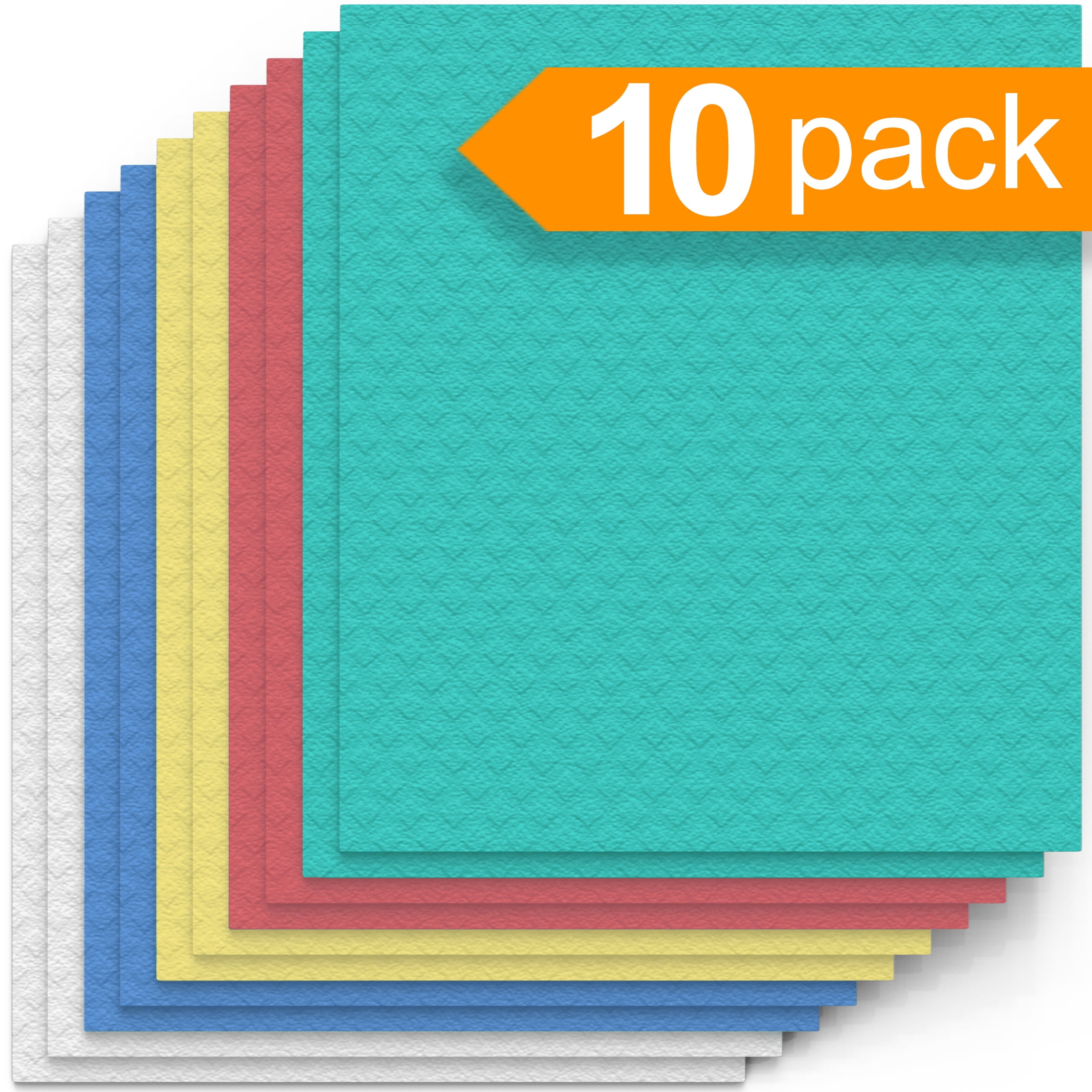Swedish Dishcloth Cellulose Sponge Cloths 10 Pack Reusable Absorbent Cleaning Dish Towels For Kitchen Bathroom 10 Eco Friendly Dishcloths Multi Color Walmart Com Walmart Com