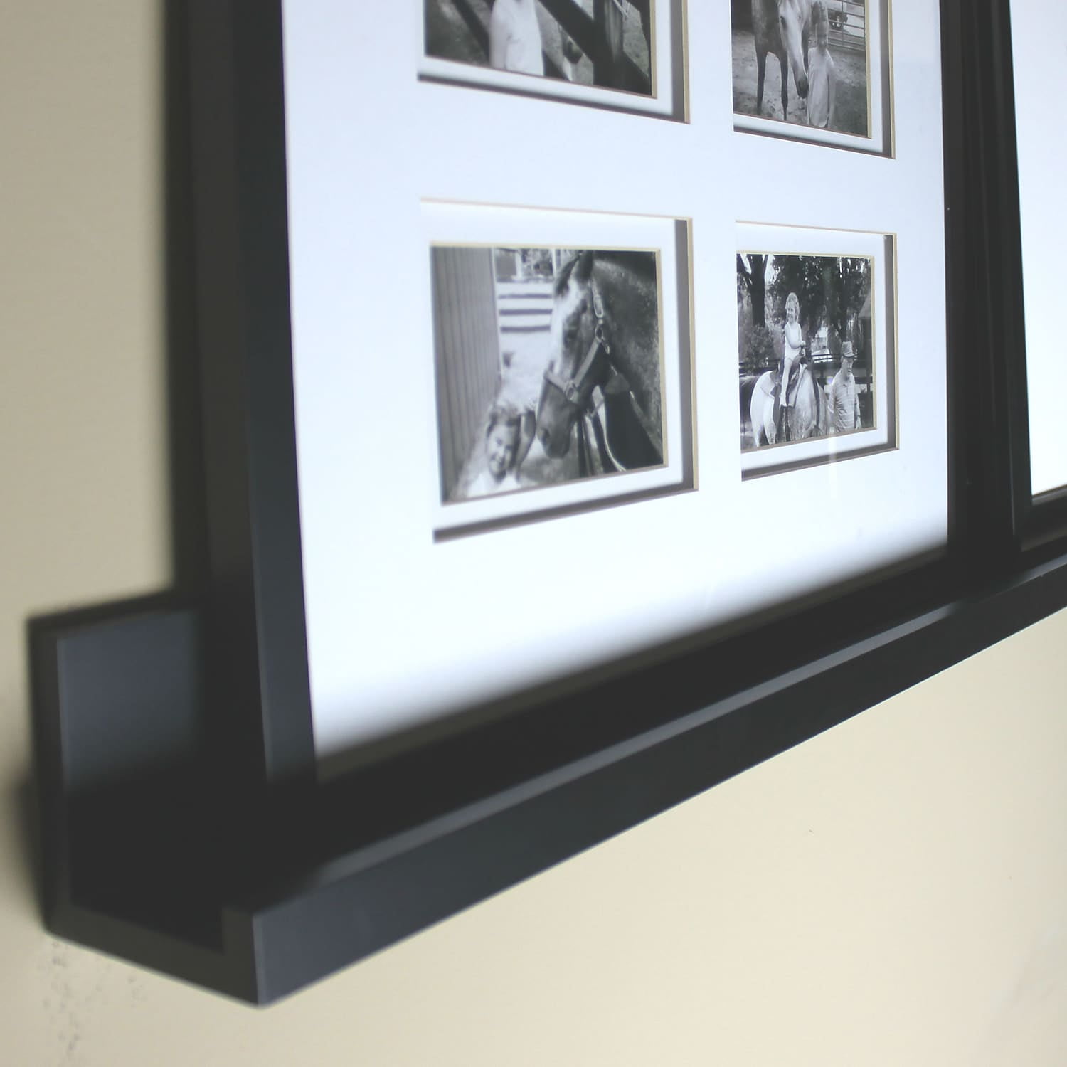 InPlace Shelves Rectangle Wood Wall Mounted Long Floating Picture Ledge Shelf, One, 72Wx4.5Dx3.5H, Black
