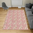 thumbnail image 2 of Shabby Flora Turkish Area Rug, Retro Spring Blossom Flowers French Garden Florets Garland Artisan Image, Soft Carpet for Living Room Decor with Distressed Look, 4' X 5.7', Pastel Pink, by Ambesonne, 2 of 4