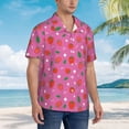 thumbnail image 5 of Haiem Strawberry Floral Printed Hawaiian Shirt for Men - Men’s Casual Beach Summer Shirts - Stretch Fabric with Modern Fit-X-Large, 5 of 9