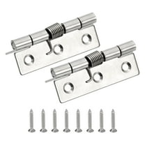 Uxcell 3" Spring Loaded Hinges Self Closing Door Hinges 304 Stainless Steel Small Door Hinges with Screws, 2 Pcs