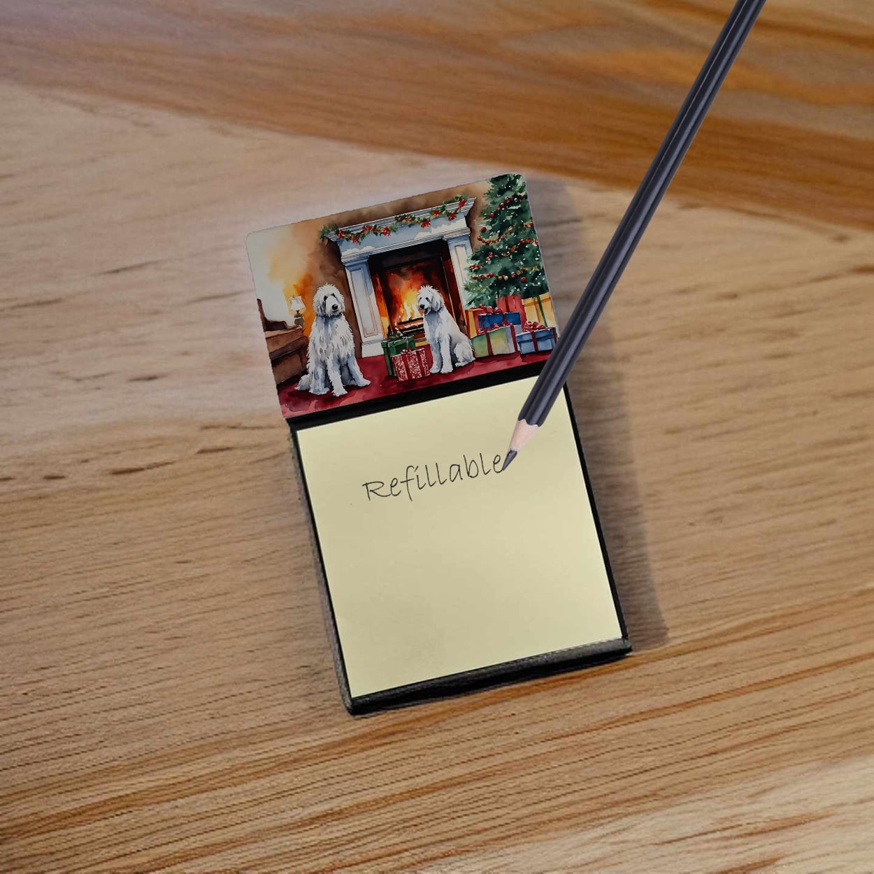 Komondor Cozy Christmas Sticky Note Holder 3.25 in x 5.25 in