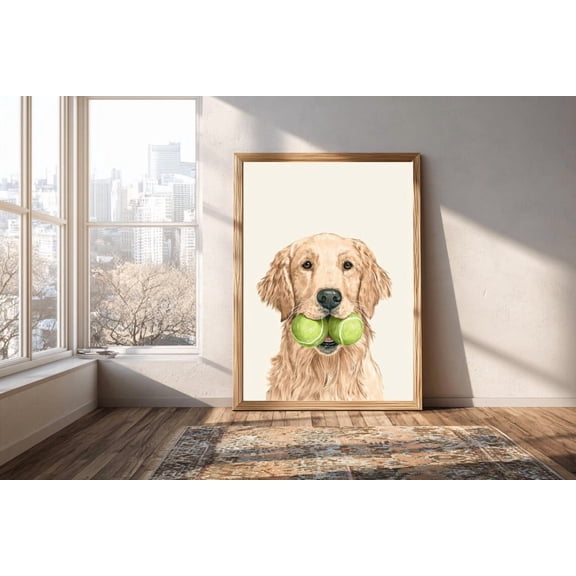 Golden Retriever Wall Art Dog Poster Decor Pet Lover Neutral Home Print, Unframed Poster Size 8x12 F03.1.22l1184