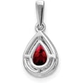 thumbnail image 3 of Avariah 14k White Gold Pear Garnet and Diamond Halo Pendant - 18.6mm, 3 of 5