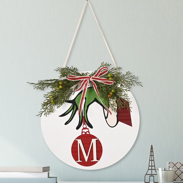 Cartel De Puerta De Madera De Mano De Ladrón De Navidad, Colgante De Guirnalda De Decoraciones Navideñas Para Paredes, Puertas Y Ventanas Inevent HA038514-00