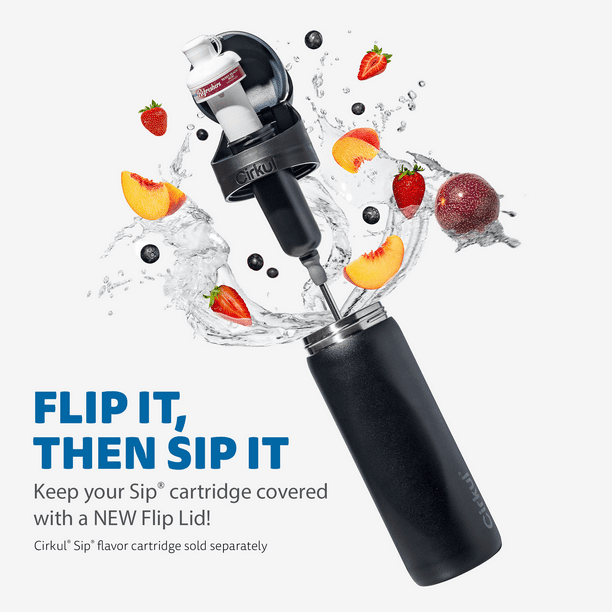 Cirkul 26oz StrawSip Flip Water Bottle, Stainless Steel, Double Wall  Insulated, Onyx (Black) - Walmart Business Supplies