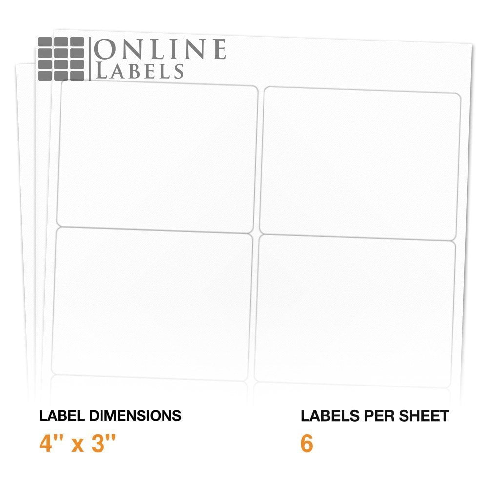 4 x 3 Mailing Labels - Inkjet/Laser Printer - Online Labels (100 Sheet Pack)