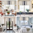 thumbnail image 5 of Midnight Blue Striped Farmhouse Short Window Curtain Valances, Beige Geometric Modern Art Rod Pocket Kitchen Valances for Living Room Bedroom Bathroom Cafe 54" x 18", 5 of 8