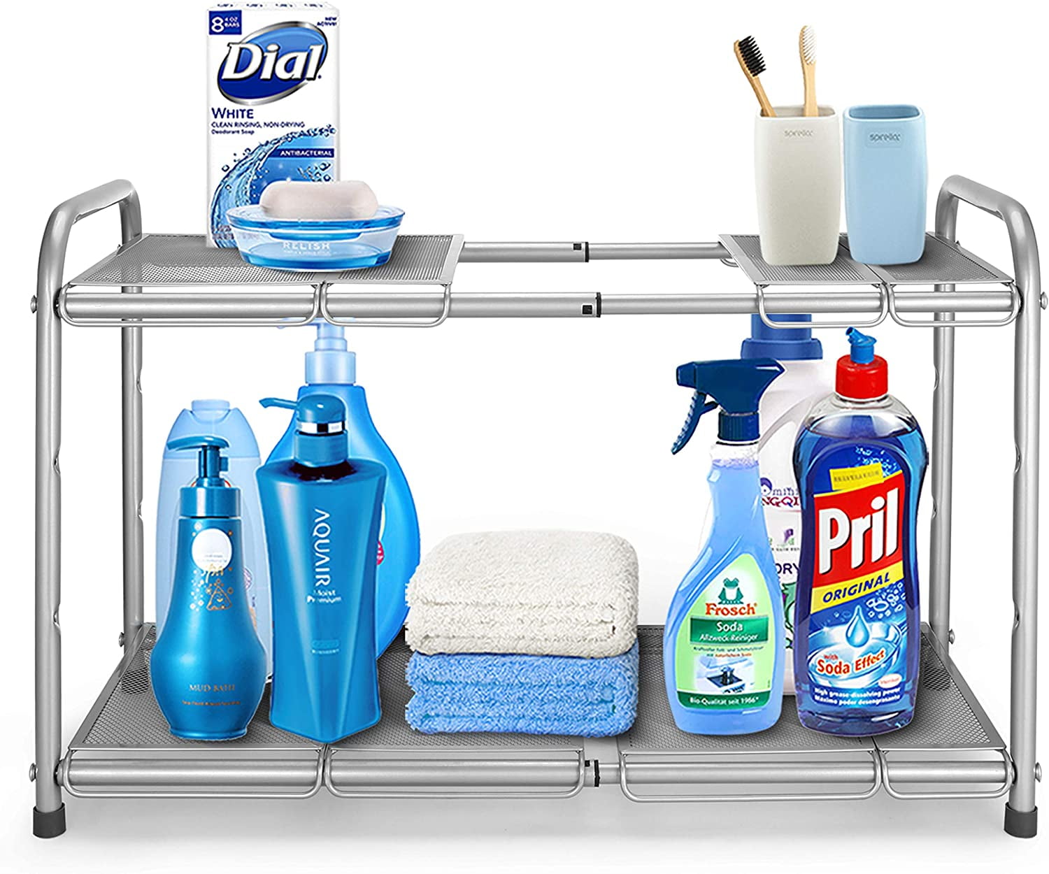 Simple Trending 2Tier Under Sink Expandable Shelf Organizer