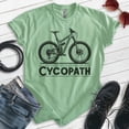 thumbnail image 2 of Cycopath Bike T-shirt, Unisex Women's Men's Shirt, Funny Bike Bicycle Cycling Mountain Bike, Heather Apple Green, Small, 2 of 6