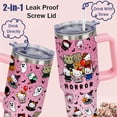 thumbnail image 5 of 40oz Halloween Tumbler with Handle Lid and Straw, Halloween Hello Cat Ghost Cup Gifts for Women Girls, Halloween Tumblers, Spooky Tumbler Gifts for Women, Pink, 5 of 6
