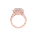 thumbnail image 4 of 14kt Rose Gold Womens Round Diamond Floral Cluster Bridal Wedding Engagement Ring 1-5/8 Cttw, 4 of 4