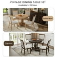 thumbnail image 5 of Harper & Bright Designs Round Dining Table Set for 4, 5 Pieces Kitchen Dining Set with Cross Legs and 4 Upholstered Dining Chairs for Small Places, Natural Wood, 5 of 17