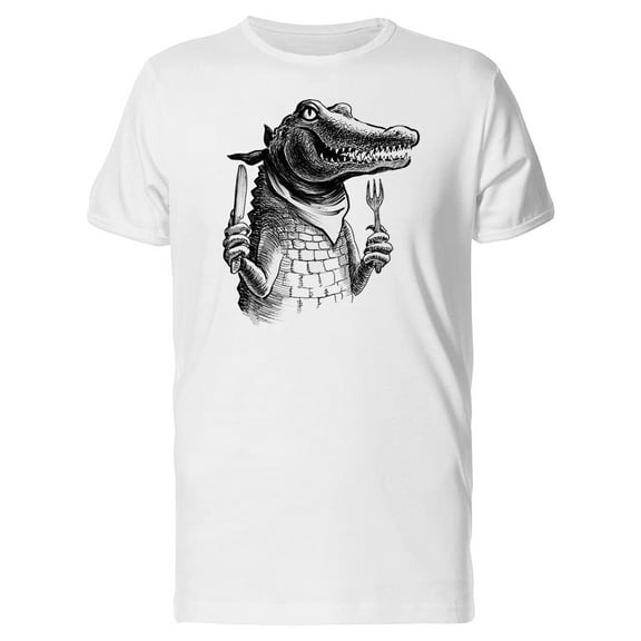 Grunge Hungry Alligator Sketch T-Shirt Men -Image by Shutterstock, Male XX-Large