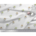 thumbnail image 2 of Soimoi Moss Georgette Fabric Leaves & Floral Block Printed Craft Fabric by The Yard 42 Inch Wide, 2 of 3