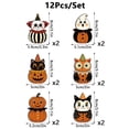 thumbnail image 3 of Tepsmf Halloween Wooden Ornament Set 12 Pcs Vintage Hanging Cutouts with 6.6FT Rope for Garland Tree Decor, 3 of 7