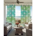 thumbnail image 4 of Easter Blackout Curtains 63 Inches Long, Spring Bunny Silhouette Blue Green Gradient Thermal Insulated Black Out Curtains, Darkening Window Curtain Drapes for Bedroom Living Room 42"x63" 2 Panels, 4 of 9