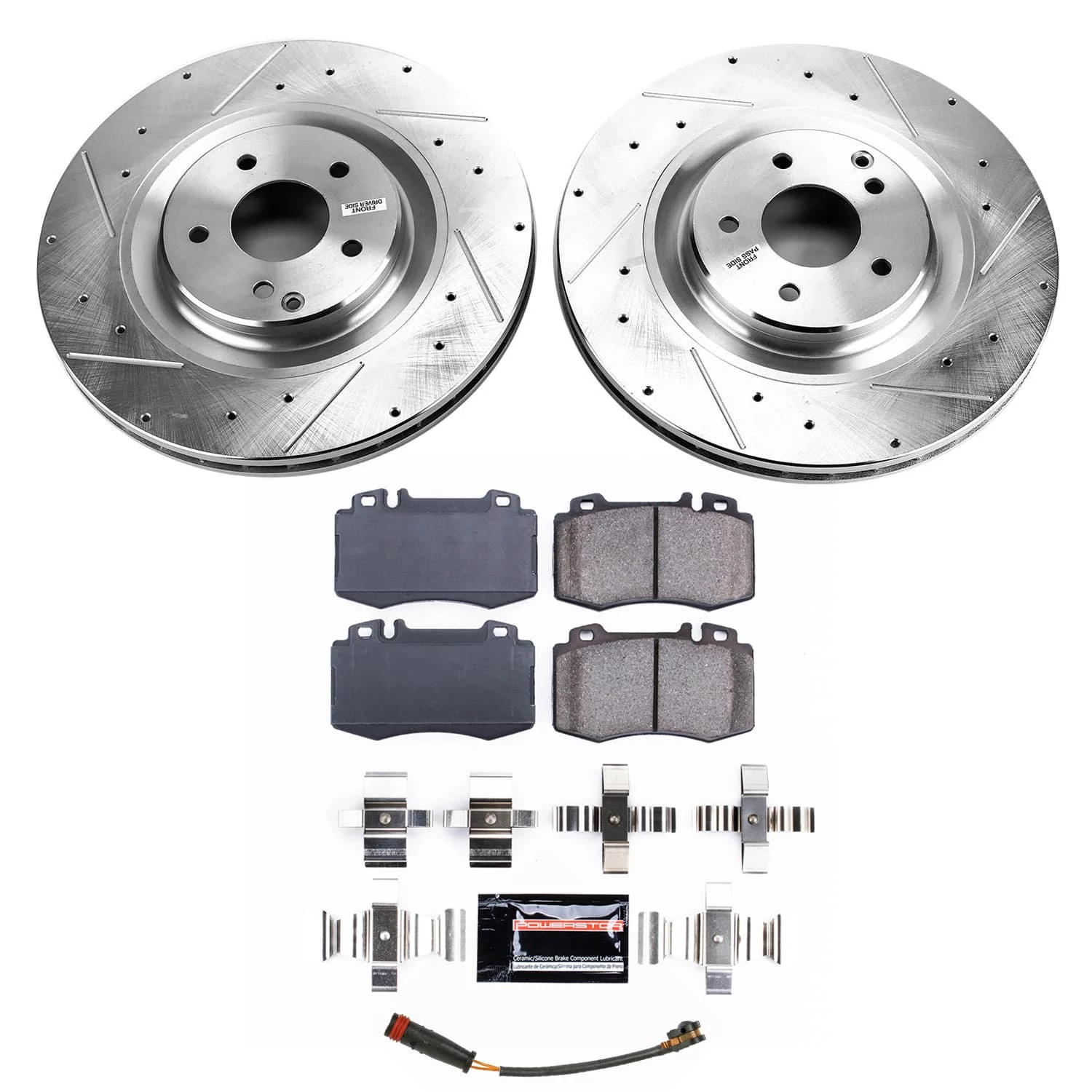 PowerStop Front Z23 Evolution Sport Carbon-Fiber Ceramic Brake Pad and Drilled & Slotted Rotor Kit Fits: MERCEDES-BENZ Select Models K9078