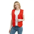 thumbnail image 6 of Toptie Waiter Uniform Unisex Button Vest For Supermarket Clerk & Volunteer-Red-US Size M, 6 of 8