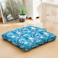 thumbnail image 4 of Tropical Palm Trees Seat Cushion&nbsp;– 22x22 Inch Floor Pillow, Dutch Velvet, Silhouette Fronds Against Gradient Sunset (Boho Beach Vibes), 4 of 7