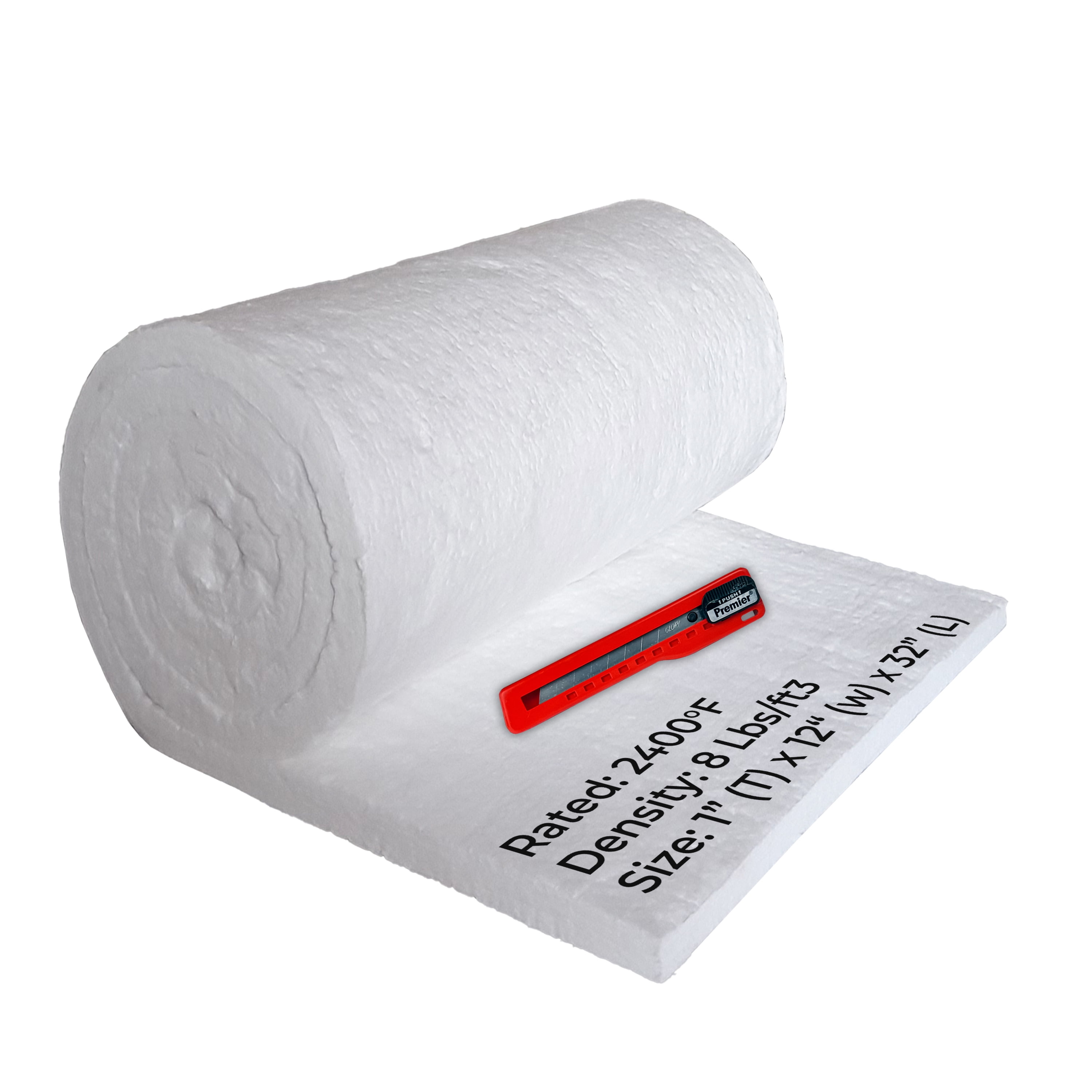 Simond Store Ceramic Fiber Blanket 1”X12”X32” 8LB 2400F High temperature insulation baffles