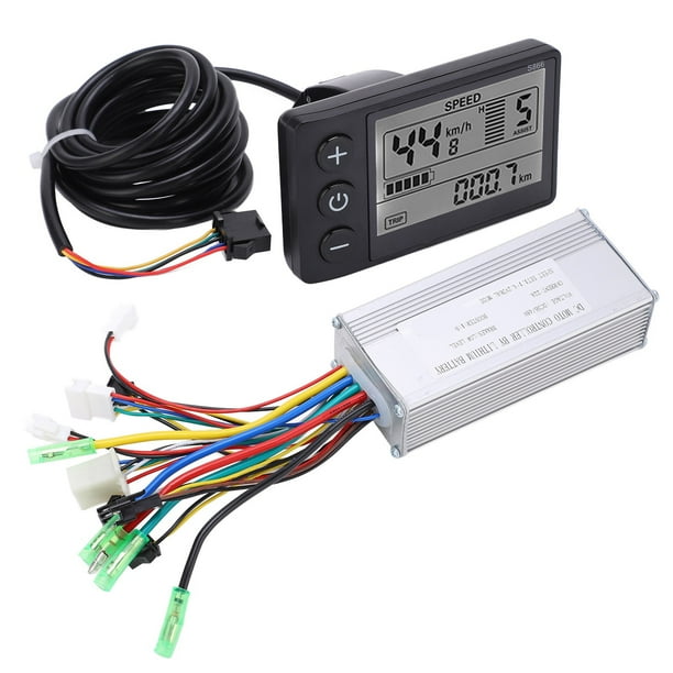 Uadme Controlador de Bicicleta eléctrica, 36/48V 500/750W Kit de Controlador sin escobillas para Scooter de Bicicleta eléctrica con medidor de Pantalla LCD 866 Tubo 22A9, operación Simple