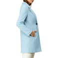 thumbnail image 4 of MODA NOVA Juniors Classic Notched Lapel Long Sleeves Long Overcoat, 4 of 6