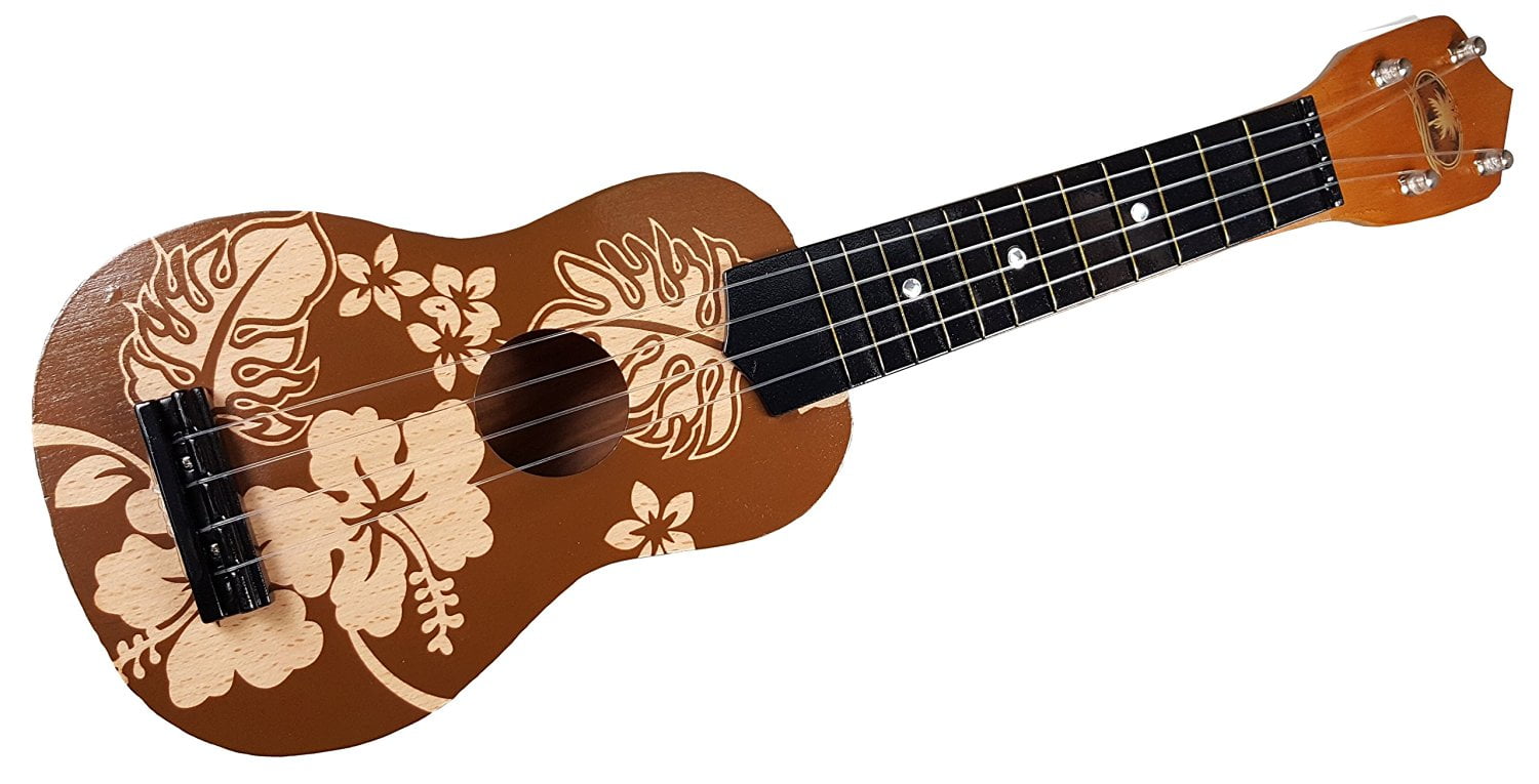 KC Hawaii Brown Aloha Floral Print Ukulele