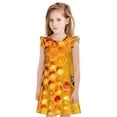 thumbnail image 1 of Fotbe Bees on Hive Honeycomb Vestido de Dormir para Niñas de 3 a 10 Años, Mangas Cortas, Estilo Princesa, Pijama Camisón con Mangas Voladas-Medium, 1 of 6