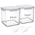 thumbnail image 2 of Pethiy Food Storage Jars, Airtight Containers (2-Pack, 4L) - White Kitchen Canisters with Lids + Free Spoon, Perfect for Flour, Sugar, Coffee & Pantry Organization, 2 of 8