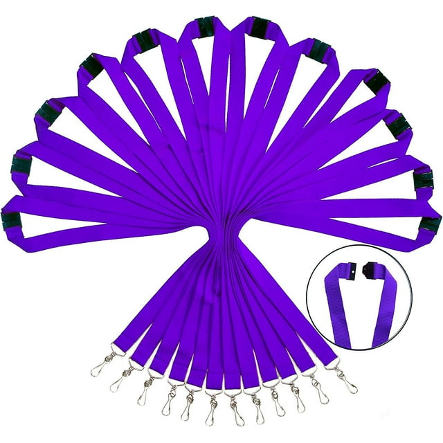 Breakaway Lanyard for Keys Durable Neck Straps for Schools, Office, Cruise (Assorted 6 Colors, 12 Pack)