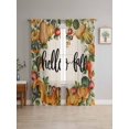 thumbnail image 4 of Sheer Curtains 96 Inches Long 2 Panels, Watercolor Autumn Vegetable Rod Pocket Curtain Voile Draperies, Vintage Pumpkin on Linen Light Filtering Window Treatment for Living Room Kitchen Bedroom, 4 of 8