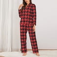 thumbnail image 2 of Pofeuu Christmas With Snowflakes Print Womens Pajamas Set Long Sleeve Sleepwear Button Down Nightwear Soft Pj Lounge Sets Button Down Pajamas Women-XX-Large, 2 of 7