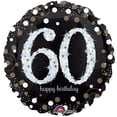 thumbnail image 1 of 60th Birthday Sparkle Deluxe Foil Balloon - Holographic Finish, Superior Float, Unleash the Joy!, 1 of 3