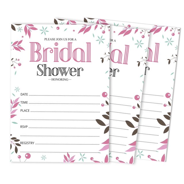 Inkdotpot 30 Invitations de Douche Nuptialefloralwedding Style Remplissage Invites Vierge Invites